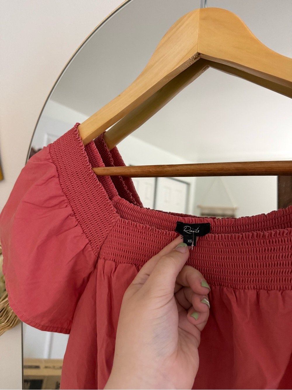 Rails Coral Pink Square Neck Cotton Top - Picture 3 of 5